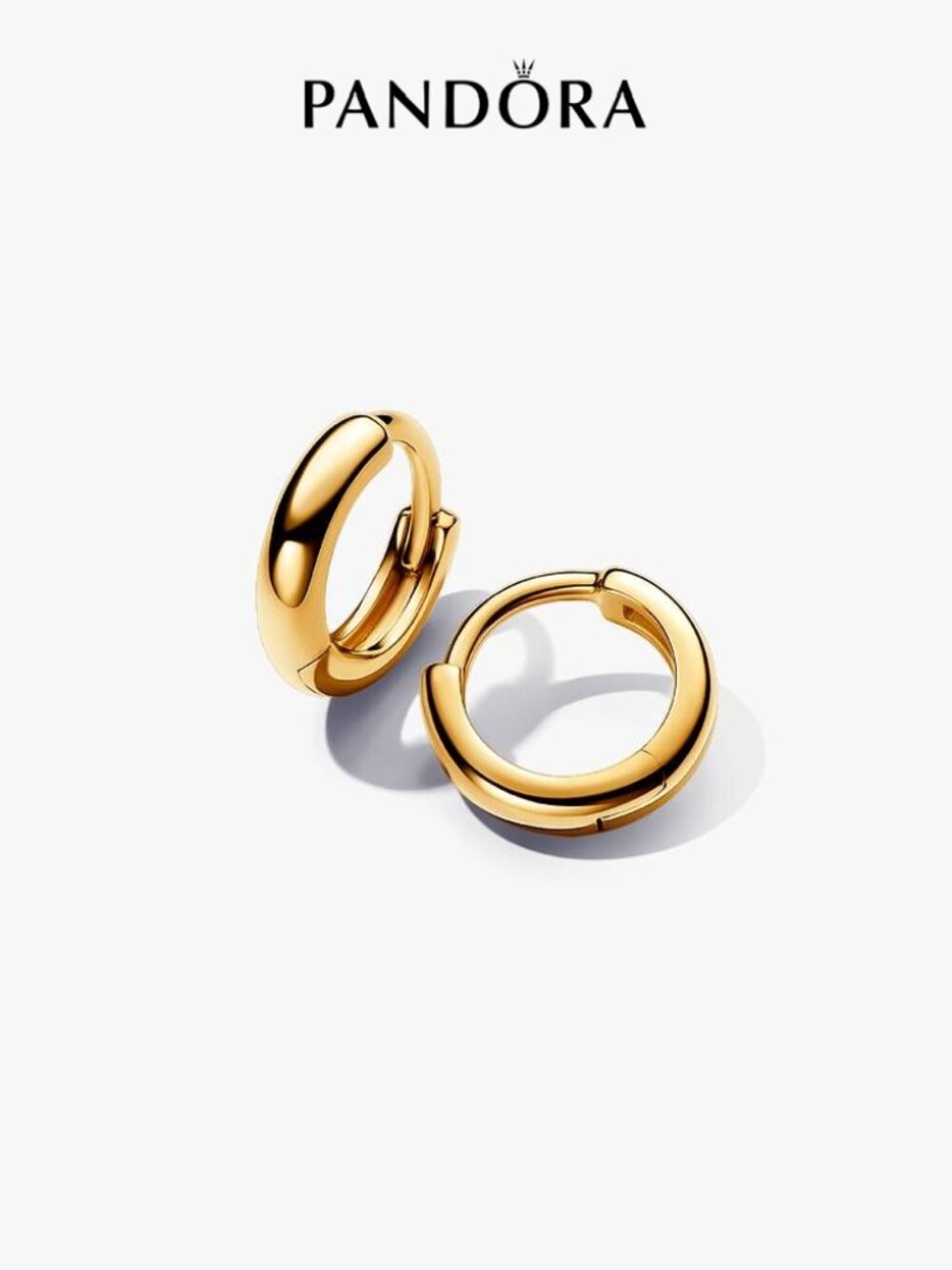Pandora Round Huggie Hoop Earrings